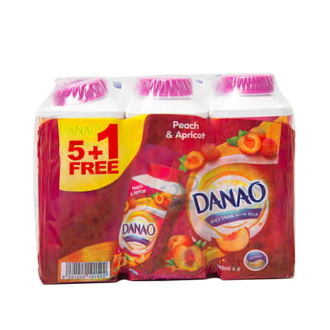 GETIT.QA- Qatar’s Best Online Shopping Website offers DANAO NO ADDED SUGAR PEACH & APRICOT JUICE DRINK WITH MILK 180 ML 5+1 at the lowest price in Qatar. Free Shipping & COD Available!