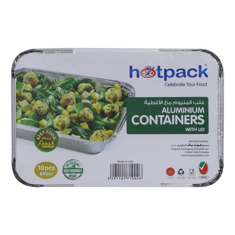 GETIT.QA- Qatar’s Best Online Shopping Website offers HOTPACK ALUMINIUM CONTAINERS WITH LID 8389 10PCS at the lowest price in Qatar. Free Shipping & COD Available!