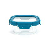 GETIT.QA- Qatar’s Best Online Shopping Website offers CHEFLINE SQUARE FOOD STORAGE GLASS CONTAINER WITH LID-- BLUE (TEAL BLUE)-- 520 ML at the lowest price in Qatar. Free Shipping & COD Available!