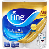 GETIT.QA- Qatar’s Best Online Shopping Website offers FINE DELUXE NEW & IMPROVED FLUSHABLE TOILET PAPER 3PLY 4 ROLLS at the lowest price in Qatar. Free Shipping & COD Available!