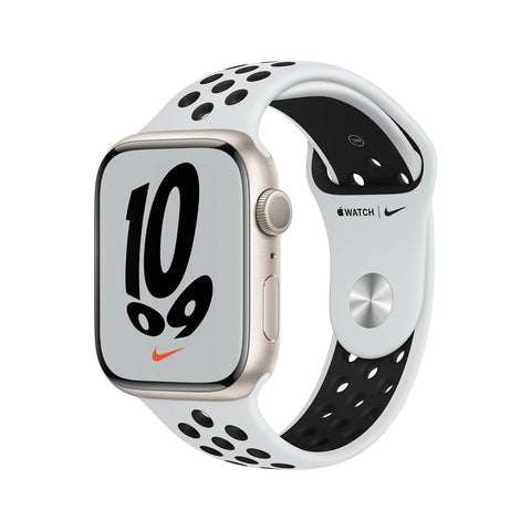 GETIT.QA- Qatar’s Best Online Shopping Website offers APPLE WATCH NIKE SERIES 7 GPS MKN33 41MM STARLIGHT ALUMINIUM CASE WITH PURE PLATINUM/BLACK NIKE SPORT BAND at the lowest price in Qatar. Free Shipping & COD Available!