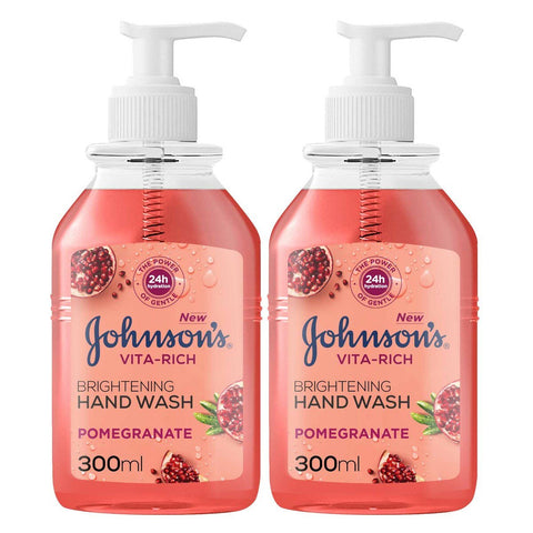 GETIT.QA- Qatar’s Best Online Shopping Website offers JOHNSON'S HAND WASH VITA RICH BRIGHTENING POMEGRANATE 2 X 300 ML at the lowest price in Qatar. Free Shipping & COD Available!