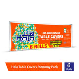 GETIT.QA- Qatar’s Best Online Shopping Website offers HALA OXO BIODEGRADABLE TABLE COVERS SIZE 100 X100 120 SHEET 6 ROLLS at the lowest price in Qatar. Free Shipping & COD Available!