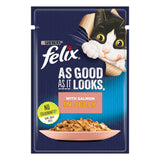 GETIT.QA- Qatar’s Best Online Shopping Website offers PURINA FELIX AS GOOD AS IT LOOKS WITH SALMON IN JELLY 85 G at the lowest price in Qatar. Free Shipping & COD Available!