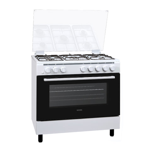 GETIT.QA- Qatar’s Best Online Shopping Website offers VESTEL COOKING RANGE F96G87 90X60 5BURNER at the lowest price in Qatar. Free Shipping & COD Available!