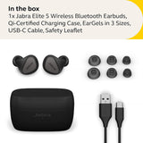 GETIT.QA- Qatar’s Best Online Shopping Website offers JABRA ELITE 5 TRUE WIRELESS EARBUDS WITH HYBRID ACTIVE NOISE CANCELLATION (ANC) AND 6-MIC CALL TECHNOLOGY, TITANIUM BLACK at the lowest price in Qatar. Free Shipping & COD Available!