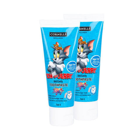 GETIT.QA- Qatar’s Best Online Shopping Website offers CORNELLS TOM & JERRY FRUIT CRUSH ANTI-CAVITY TOOTHPASTE 2 X 75 ML at the lowest price in Qatar. Free Shipping & COD Available!