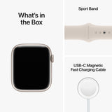 GETIT.QA- Qatar’s Best Online Shopping Website offers APPLE WATCH SERIES 8 GPS STARLIGHT ALUMINIUM CASE WITH STARLIGHT SPORT BAND-- 41 MM-- MNP63AE at the lowest price in Qatar. Free Shipping & COD Available!