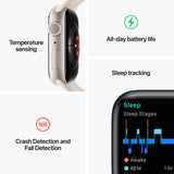 GETIT.QA- Qatar’s Best Online Shopping Website offers APPLE WATCH SERIES 8 GPS SILVER ALUMINIUM CASE WITH WHITE SPORT BAND-- 41 MM-- MP6K3AE at the lowest price in Qatar. Free Shipping & COD Available!