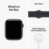 GETIT.QA- Qatar’s Best Online Shopping Website offers APPLE WATCH SERIES 8 GPS MIDNIGHT ALUMINIUM CASE WITH MIDNIGHT SPORT BAND-- 45 MM-- MNP13AE at the lowest price in Qatar. Free Shipping & COD Available!