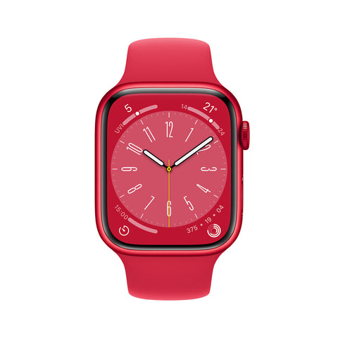 GETIT.QA- Qatar’s Best Online Shopping Website offers APPLE WATCH SERIES 8 GPS (PRODUCT)RED ALUMINIUM CASE WITH (PRODUCT) RED SPORT BAND-- 45 MM-- MNP43AE at the lowest price in Qatar. Free Shipping & COD Available!