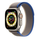 GETIT.QA- Qatar’s Best Online Shopping Website offers APPLE WATCH ULTRA GPS + CELLULAR TITANIUM CASE WITH BLUE/GRAY TRAIL LOOP, 49 MM, SMALL/MEDIUM (BAND SIZE), MNHL3 at the lowest price in Qatar. Free Shipping & COD Available!