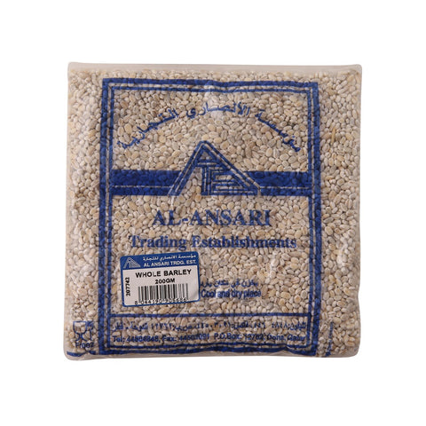 GETIT.QA- Qatar’s Best Online Shopping Website offers AL ANSARI WHOLE BARLEY 200 G at the lowest price in Qatar. Free Shipping & COD Available!