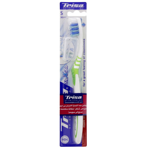 GETIT.QA- Qatar’s Best Online Shopping Website offers TRISA TOOTHBRUSH FLEXIBLE SOFT ASSORTED COLOURS 1 PC at the lowest price in Qatar. Free Shipping & COD Available!