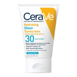 GETIT.QA- Qatar’s Best Online Shopping Website offers CeraVe Hydrating Sheer Sunscreen SPF30 For Face & Body 89 ml at the lowest price in Qatar. Free Shipping & COD Available!
