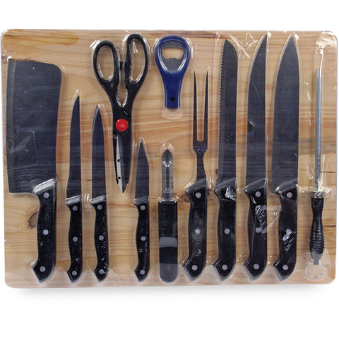 GETIT.QA- Qatar’s Best Online Shopping Website offers WT KNIFE SET 12PCS + CUTTING BOARD at the lowest price in Qatar. Free Shipping & COD Available!