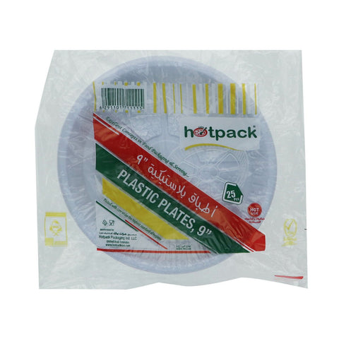 GETIT.QA- Qatar’s Best Online Shopping Website offers HOTPACK PLASTIC PLATES 9INCH 25PCS at the lowest price in Qatar. Free Shipping & COD Available!