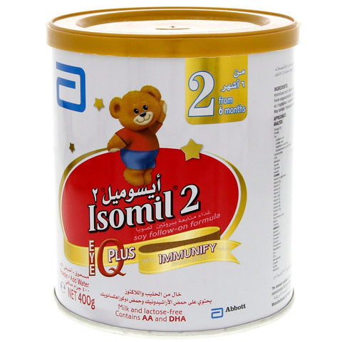 GETIT.QA- Qatar’s Best Online Shopping Website offers ISOMIL 2 SOY FOLLOW ON FORMULA 400 G at the lowest price in Qatar. Free Shipping & COD Available!