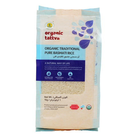 GETIT.QA- Qatar’s Best Online Shopping Website offers ORGANIC TATTVA TRADITIONAL PURE BASMATI RICE 1 KG at the lowest price in Qatar. Free Shipping & COD Available!