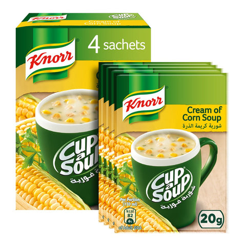 GETIT.QA- Qatar’s Best Online Shopping Website offers KNORR CUP A SOUP CREAM OF CORN 4 X 20 G
 at the lowest price in Qatar. Free Shipping & COD Available!