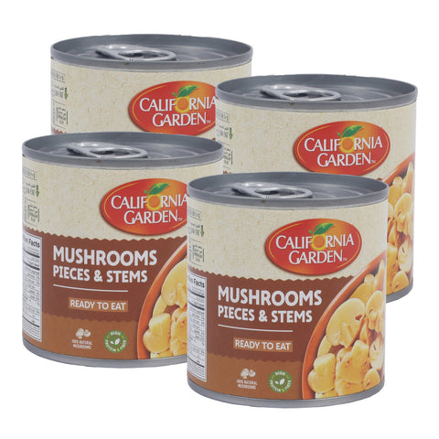 California Garden Mushrooms Pieces & Stems Value Pack 4 x 184 g - GETIT.QA