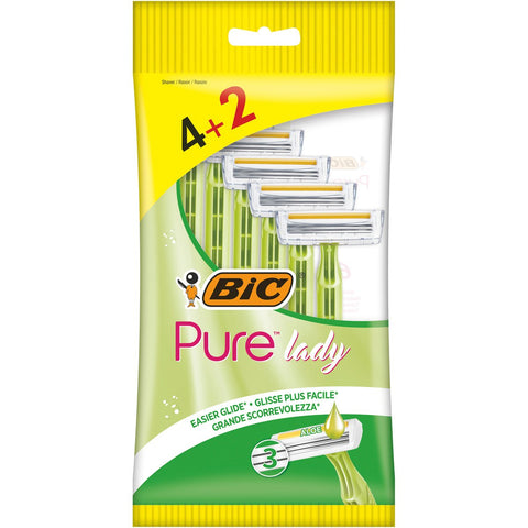 GETIT.QA- Qatar’s Best Online Shopping Website offers BIC PURE LADY DISPOSABLE RAZOR 6 PCS at the lowest price in Qatar. Free Shipping & COD Available!