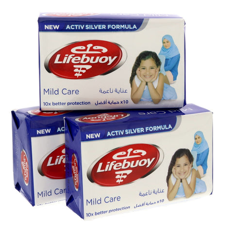 Lifebuoy ASF Mild Care Anti-Bacterial Bar Soap 3 x 160 g - GETIT.QA
