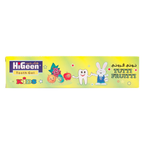 GETIT.QA- Qatar’s Best Online Shopping Website offers HIGEEN KIDS TOOTH GEL TUTTI FRUTTI 60ML at the lowest price in Qatar. Free Shipping & COD Available!