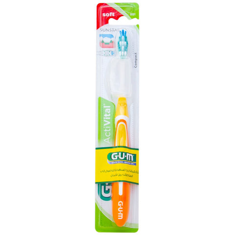 GETIT.QA- Qatar’s Best Online Shopping Website offers GUM TOOTHBRUSH ACTIVITAL SOFT 581 1 PC at the lowest price in Qatar. Free Shipping & COD Available!