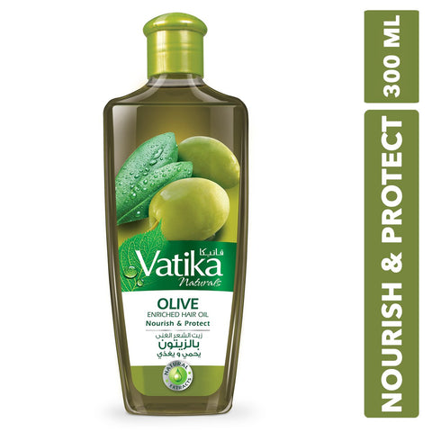 GETIT.QA- Qatar’s Best Online Shopping Website offers VATIKA NATURALS OLIVE ENRICHED HAIR OIL NOURISH & PROTECT 300 ML at the lowest price in Qatar. Free Shipping & COD Available!