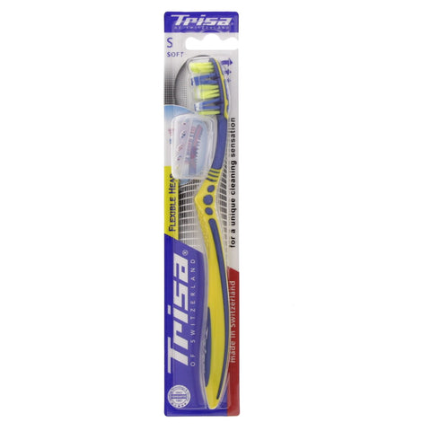 GETIT.QA- Qatar’s Best Online Shopping Website offers TRISA FLEXIBLE HEAD SOFT TOOTHBRUSH ASSORTED COLOURS 1 PC at the lowest price in Qatar. Free Shipping & COD Available!