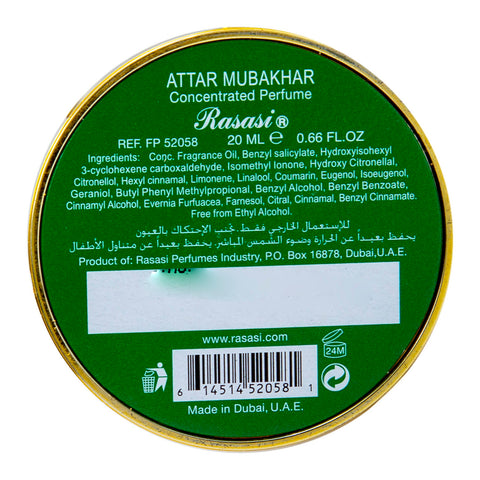 GETIT.QA- Qatar’s Best Online Shopping Website offers RASASI ATTAR MUBAKHAR CONCENTRATED PERFUME 20 ML at the lowest price in Qatar. Free Shipping & COD Available!