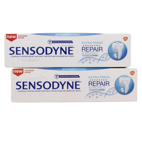 GETIT.QA- Qatar’s Best Online Shopping Website offers SENSODYNE EXTRA FRESH ADVANCED REPAIR AND PROTECT TOOTHPASTE VALUE PACK 2 X 75 ML at the lowest price in Qatar. Free Shipping & COD Available!