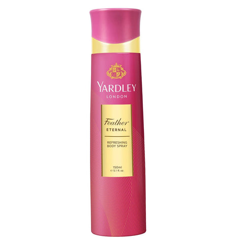 GETIT.QA- Qatar’s Best Online Shopping Website offers YARDLEY BODY SPRAY FEATHER ETERNAL FOR WOMEN-- 150 ML at the lowest price in Qatar. Free Shipping & COD Available!