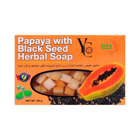 GETIT.QA- Qatar’s Best Online Shopping Website offers YC HERBAL SOAP PAPAYA WITH BLACK SEED 100G at the lowest price in Qatar. Free Shipping & COD Available!