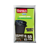 GETIT.QA- Qatar’s Best Online Shopping Website offers SANITA CLUB GARBAGE BAGS OXO-BIODEGRADABLE 55 GALLONS X-LARGE SIZE 84 X 105 CM 15 PCS at the lowest price in Qatar. Free Shipping & COD Available!