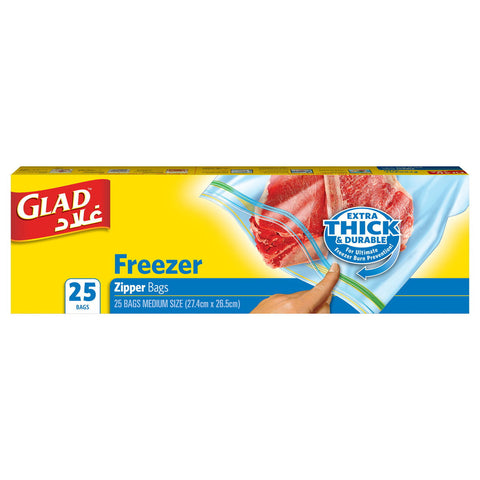 GETIT.QA- Qatar’s Best Online Shopping Website offers GLAD ZIPPER FREEZER BAGS SIZE 27.4CM X 26.5CM 25PCS at the lowest price in Qatar. Free Shipping & COD Available!