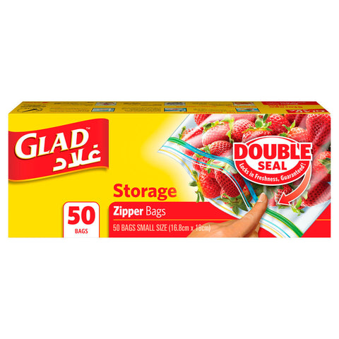 GETIT.QA- Qatar’s Best Online Shopping Website offers GLAD ZIPPER FOOD STORAGE PLASTIC BAGS QUART SIZE 16.8CM X 18CM 50PCS at the lowest price in Qatar. Free Shipping & COD Available!