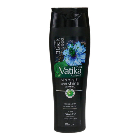 GETIT.QA- Qatar’s Best Online Shopping Website offers DABUR VATIKA SHAMPOO TURKISH BLACK SEED STRENGTH AND SHINE 200ML at the lowest price in Qatar. Free Shipping & COD Available!