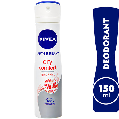 GETIT.QA- Qatar’s Best Online Shopping Website offers NIVEA ANTIPERSPIRANT SPRAY FOR WOMEN DRY COMFORT 150 ML at the lowest price in Qatar. Free Shipping & COD Available!