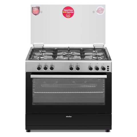 GETIT.QA- Qatar’s Best Online Shopping Website offers SIMFER COOKING RANGE 9060SG 90X60 5BURNER at the lowest price in Qatar. Free Shipping & COD Available!