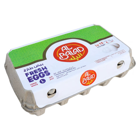 GETIT.QA- Qatar’s Best Online Shopping Website offers AL BALAD FRESH WHITE EGGS LARGE 15PCS at the lowest price in Qatar. Free Shipping & COD Available!