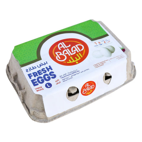 GETIT.QA- Qatar’s Best Online Shopping Website offers AL BALAD FRESH WHITE EGGS LARGE 6PCS at the lowest price in Qatar. Free Shipping & COD Available!