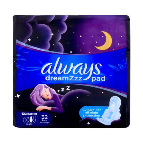 GETIT.QA- Qatar’s Best Online Shopping Website offers ALWAYS NIGHT MAXI THICK WITH WINGS SANITARY PAD 32PCS at the lowest price in Qatar. Free Shipping & COD Available!