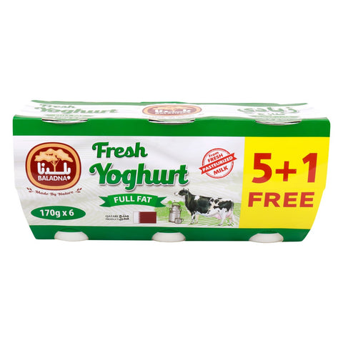 GETIT.QA- Qatar’s Best Online Shopping Website offers Baladna Full Fat Yoghurt 6 x 170 g at lowest price in Qatar. Free Shipping & COD Available!