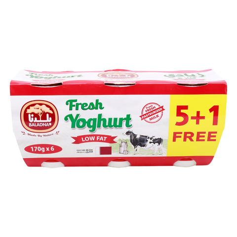 GETIT.QA- Qatar’s Best Online Shopping Website offers Baladna Low Fat Fresh Yoghurt 6 x 170 g at lowest price in Qatar. Free Shipping & COD Available!