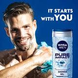 Nivea Men 3In1 Pure Impact Shower Gel 3 x 250 ml