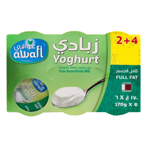 GETIT.QA- Qatar’s Best Online Shopping Website offers Awafi Yoghurt Full Fat 6 x 170g at lowest price in Qatar. Free Shipping & COD Available!
