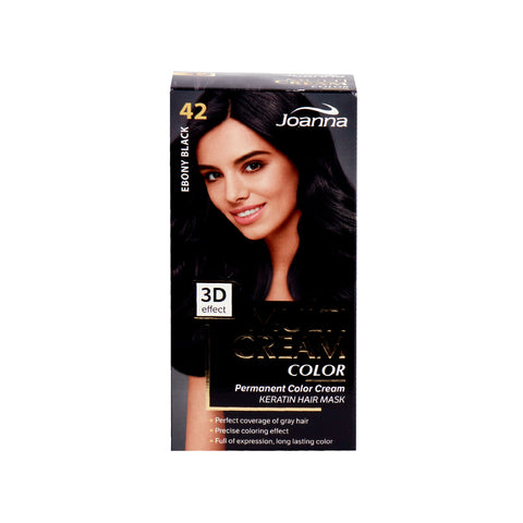 GETIT.QA- Qatar’s Best Online Shopping Website offers JOANNA PERMANENT HAIR COLOR CREAM 42 EBONY BLACK 1PKT at the lowest price in Qatar. Free Shipping & COD Available!