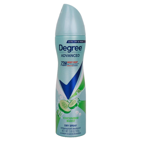 GETIT.QA- Qatar’s Best Online Shopping Website offers Degree Deodorant 72H Dry Spray Cucumber Burst 107 g at the lowest price in Qatar. Free Shipping & COD Available!